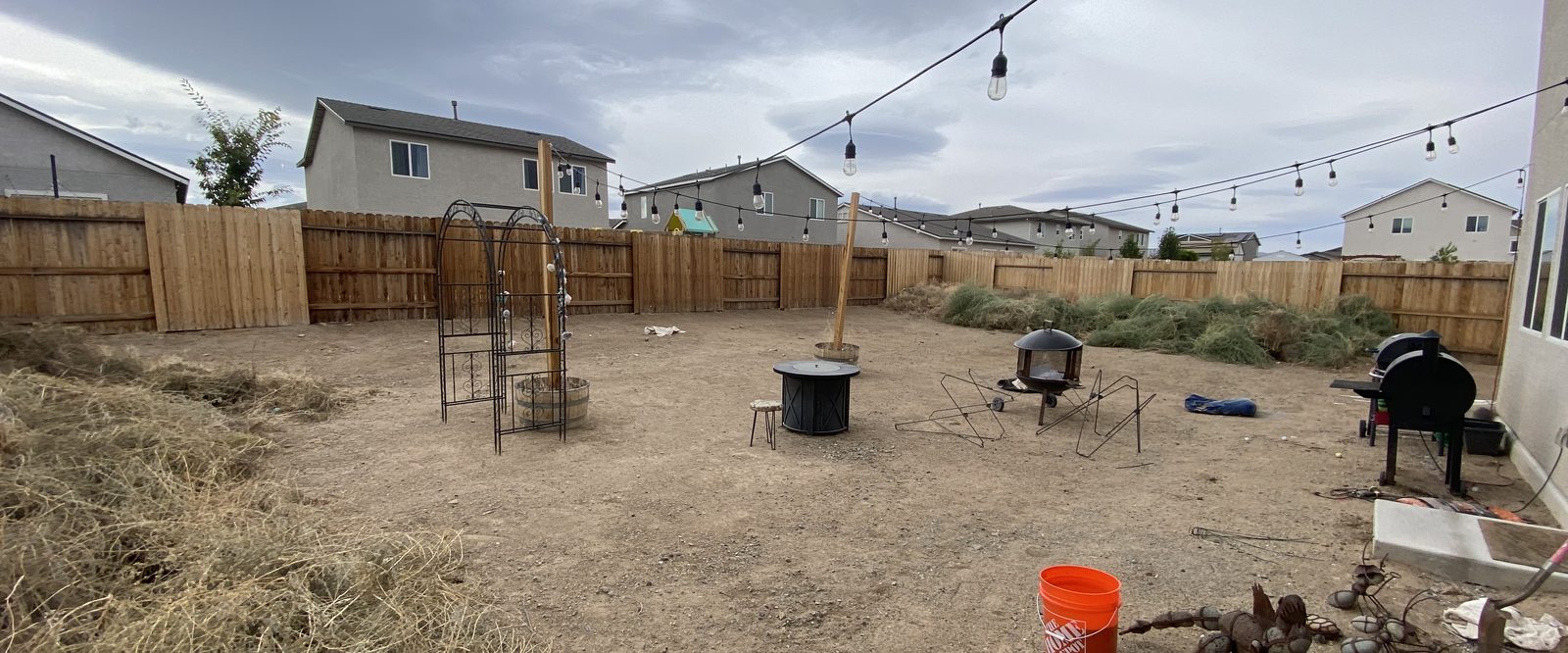 Cleared backyard after Sierra Lawn Co. yard work and debris removal in Sparks, Nevada